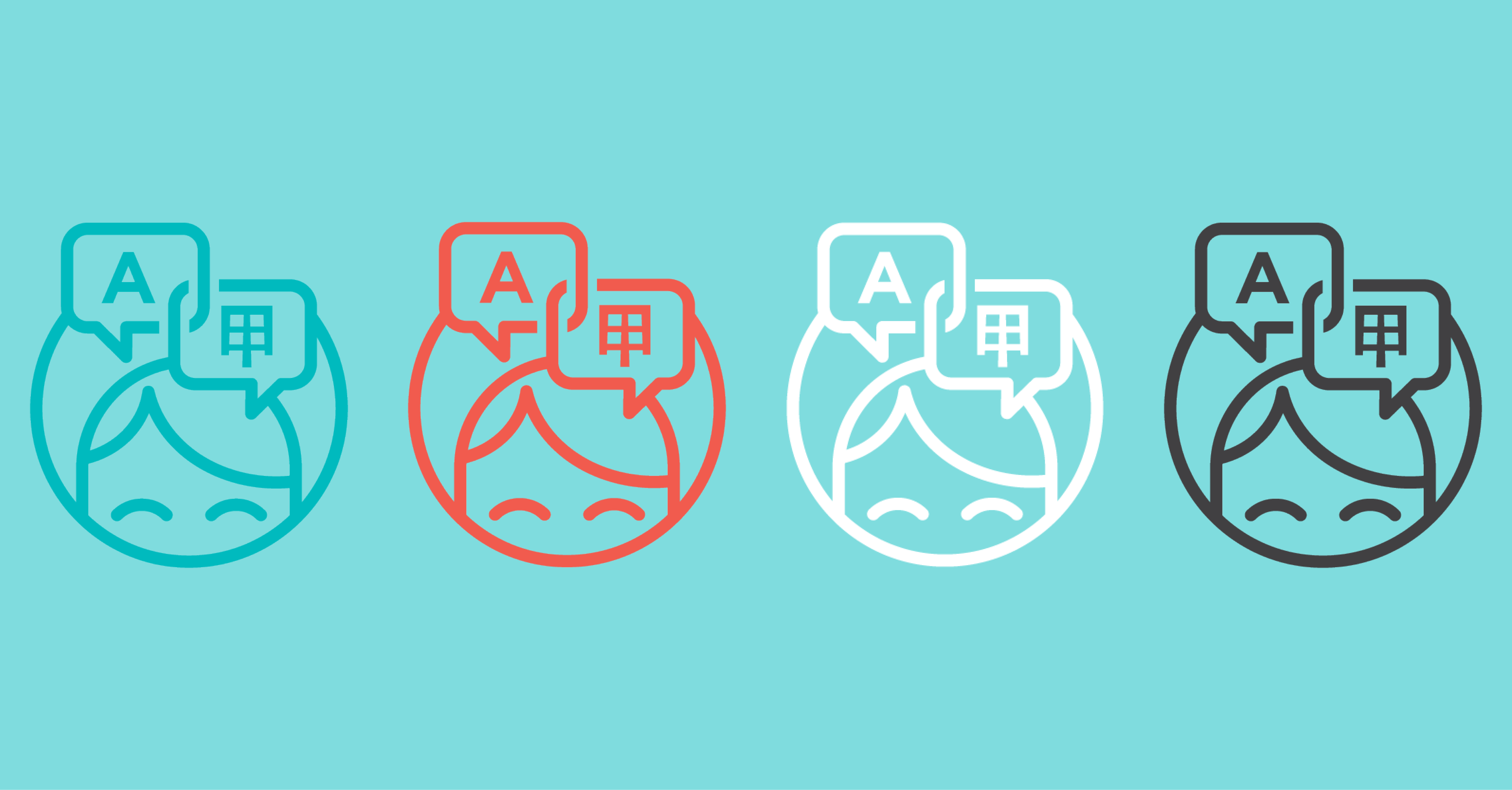 Professional human translation icons