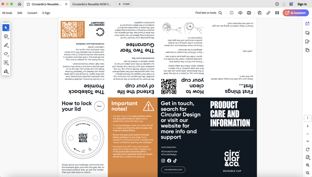 Packaging leaflet for Circular & Co