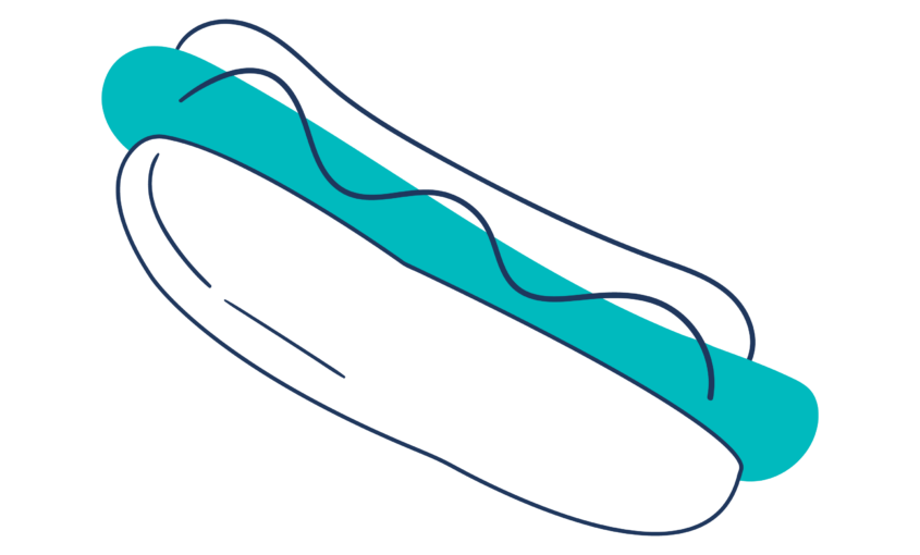 Illustration of a hotdog