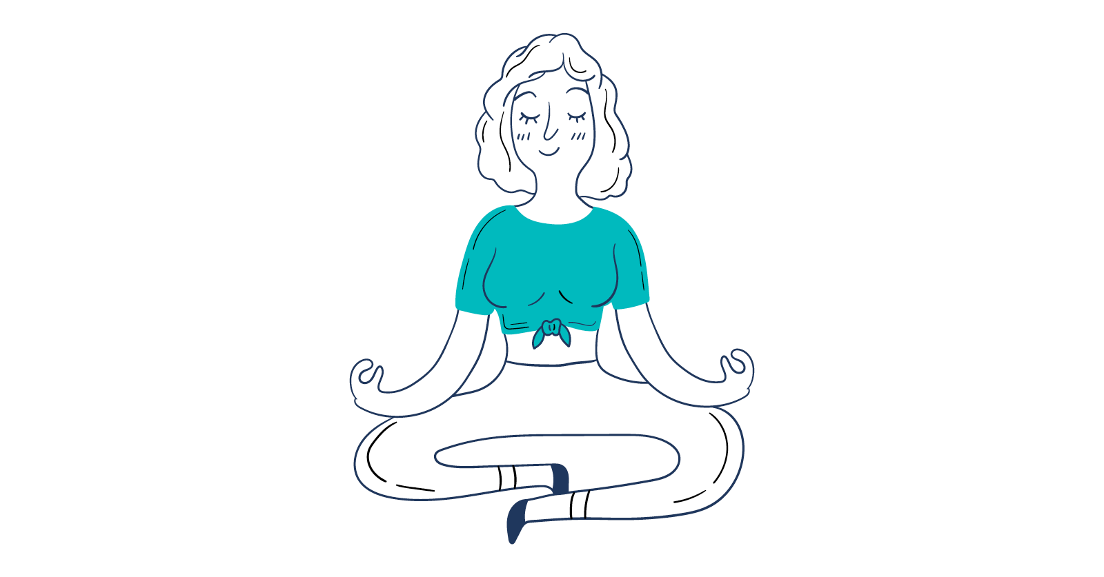 Illustration of smiling woman meditating