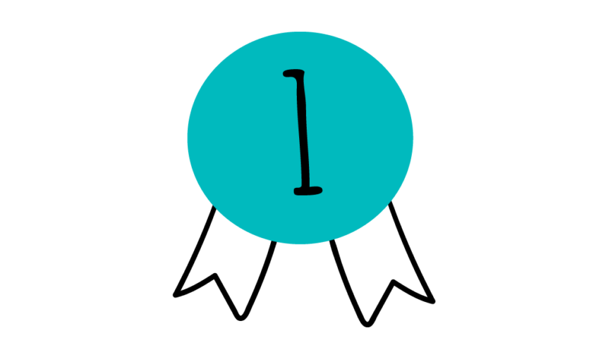 Illustration showing a first place prize