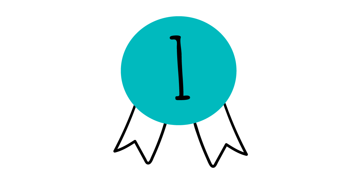 Illustration showing a first place prize