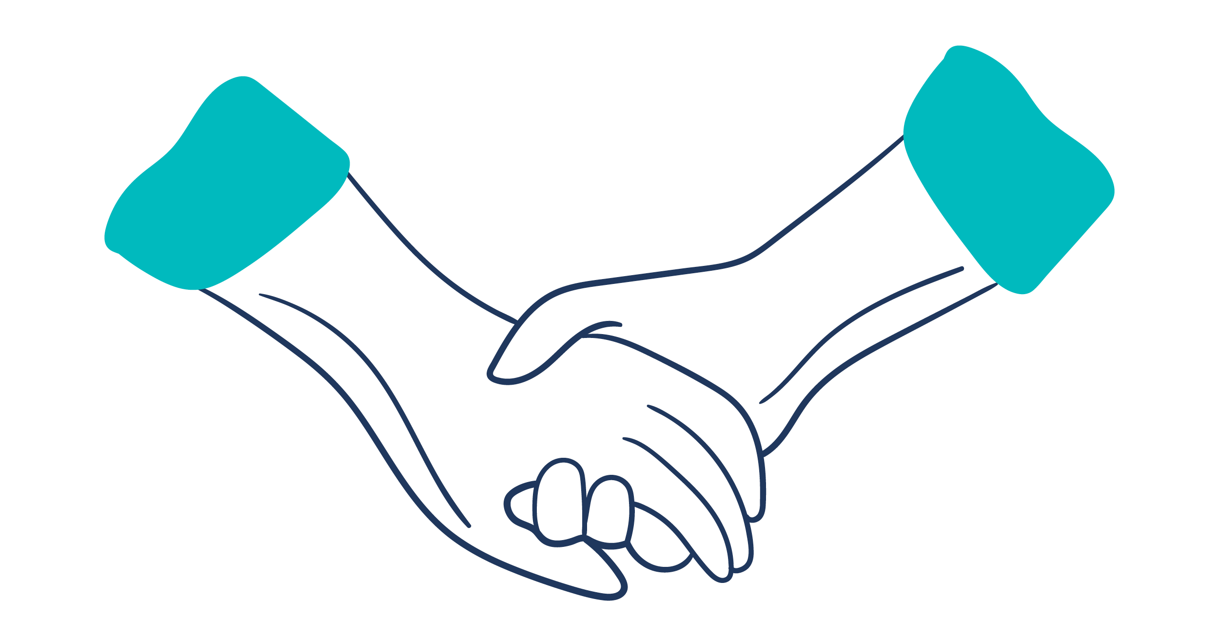 Illustration of two hands holding each other