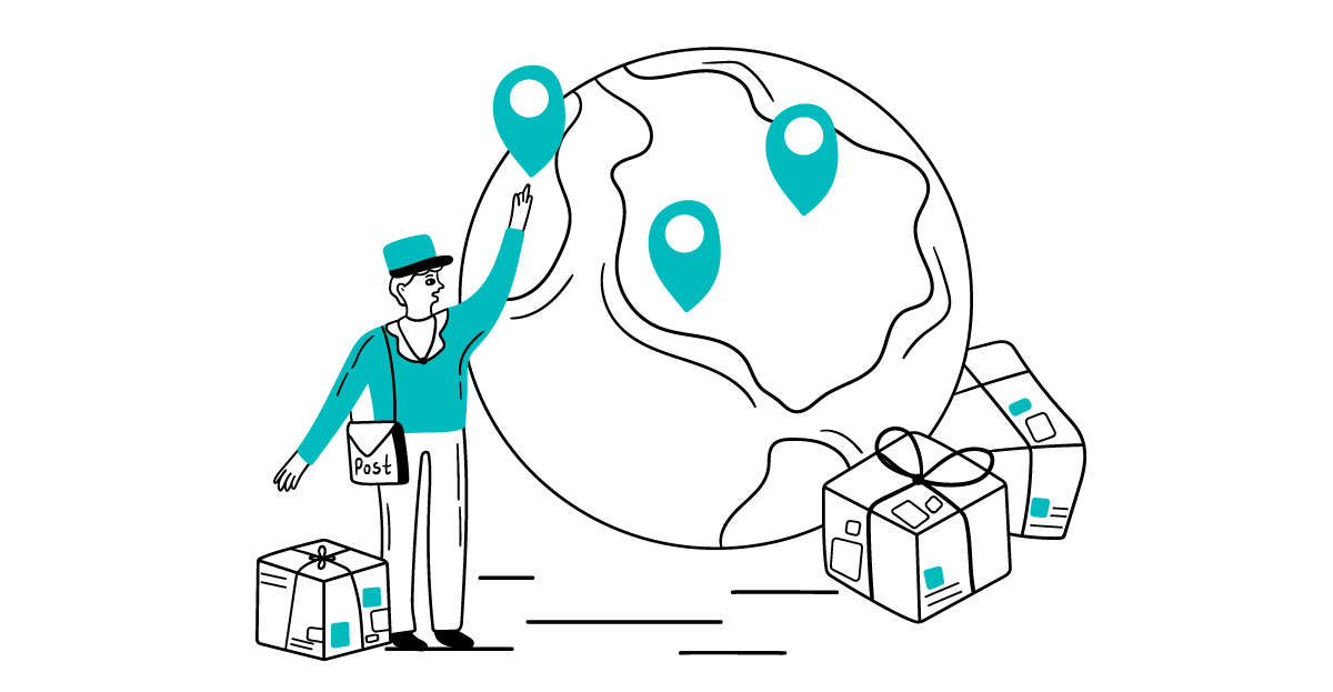 Illustration of shipments around the globe